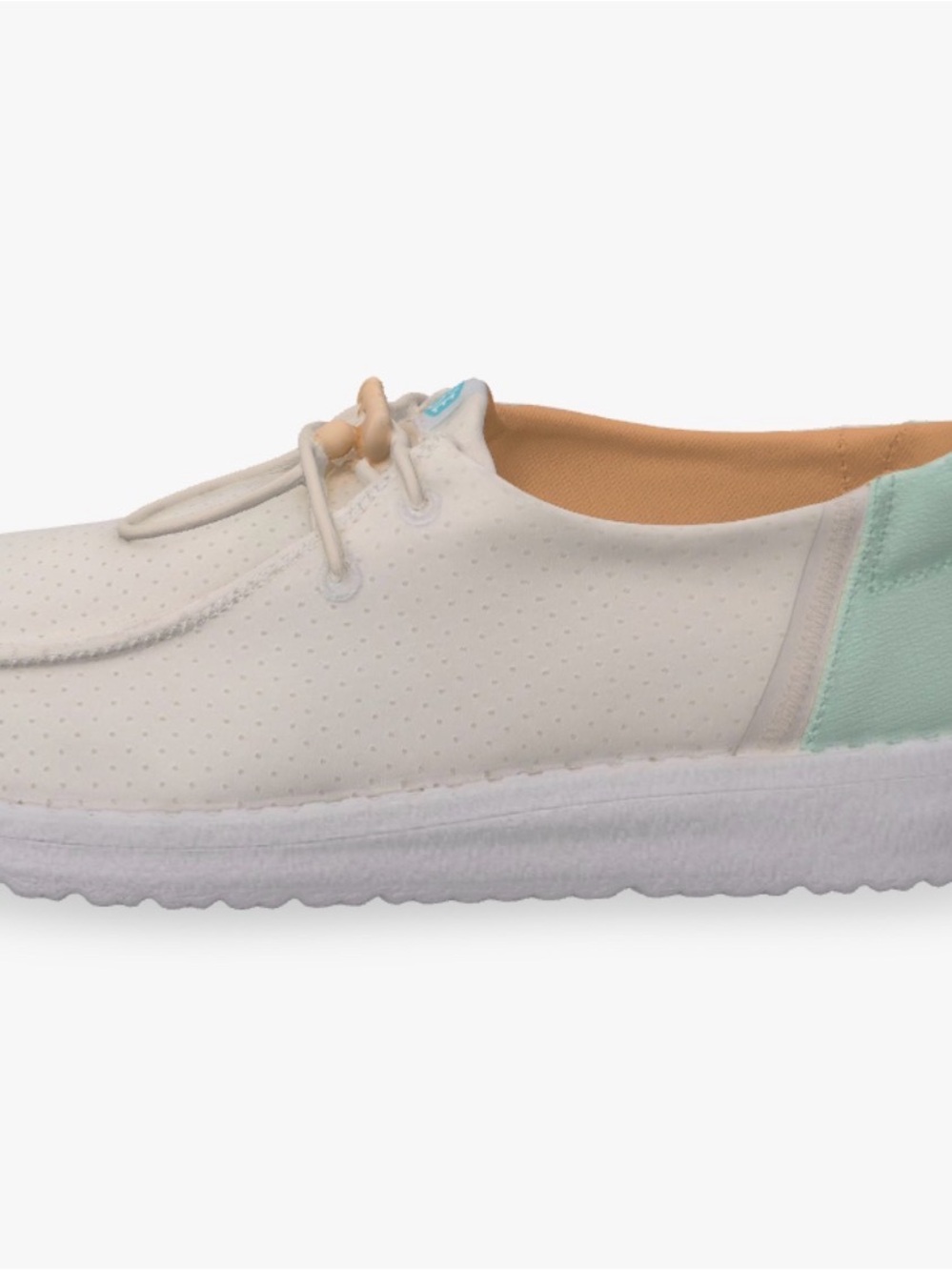 Hey Dude Women’s cream Sneakers with Coral Pink Insoles - Picture 7 of 7